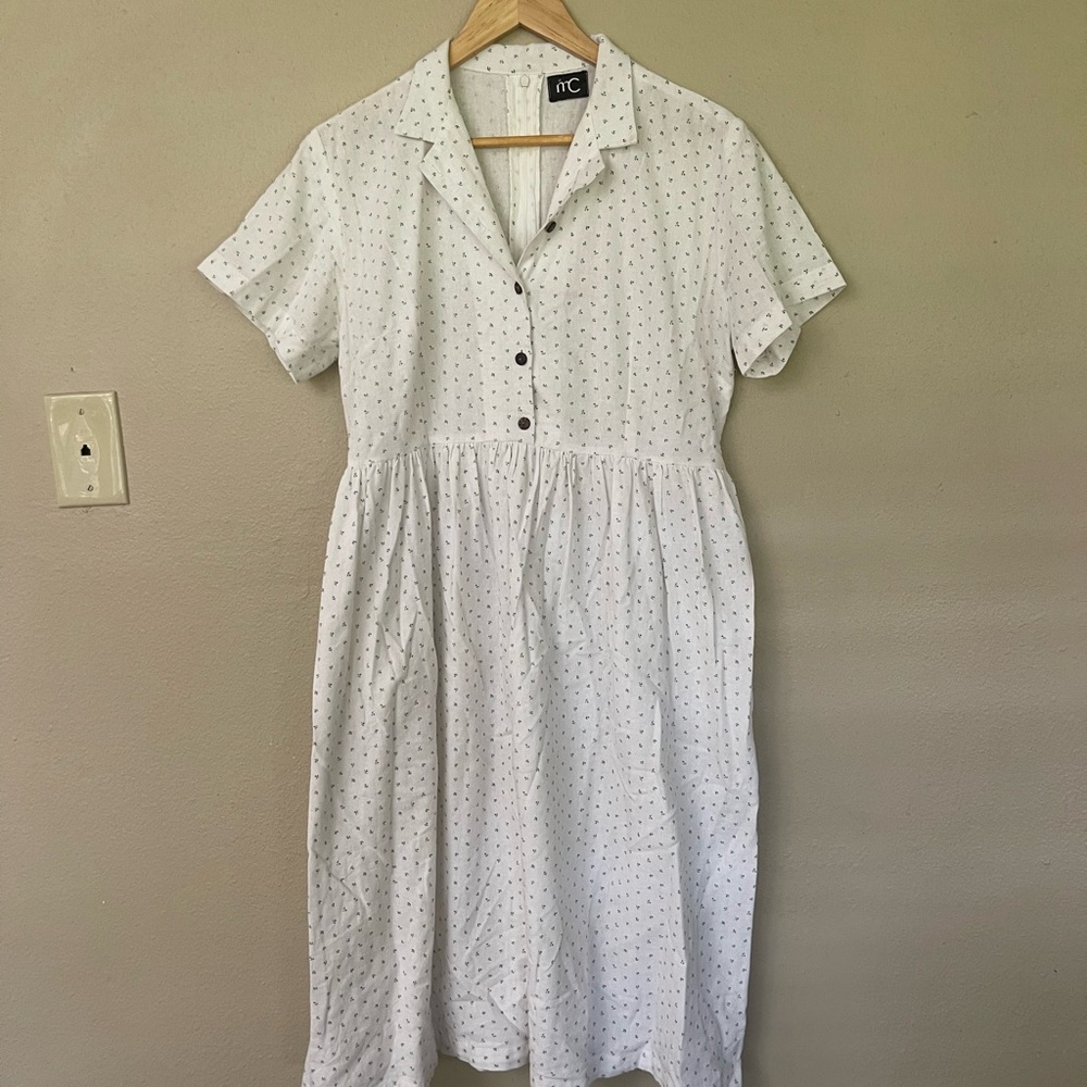 Moda Marie Claire fit and flare ditsy blue floral cotton dress